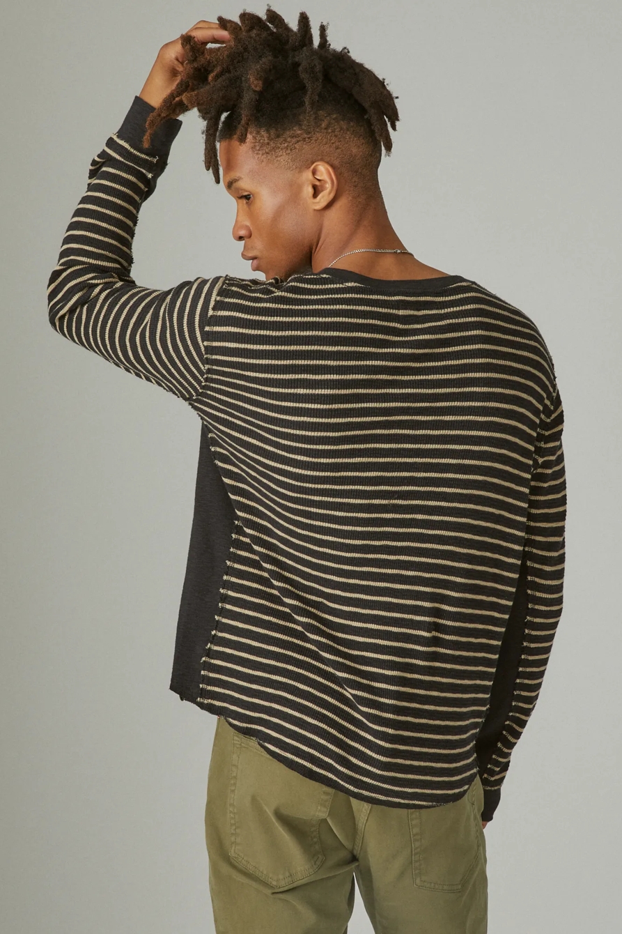 GARMENT DYE THERMAL STRIPE HENLEY, image 3