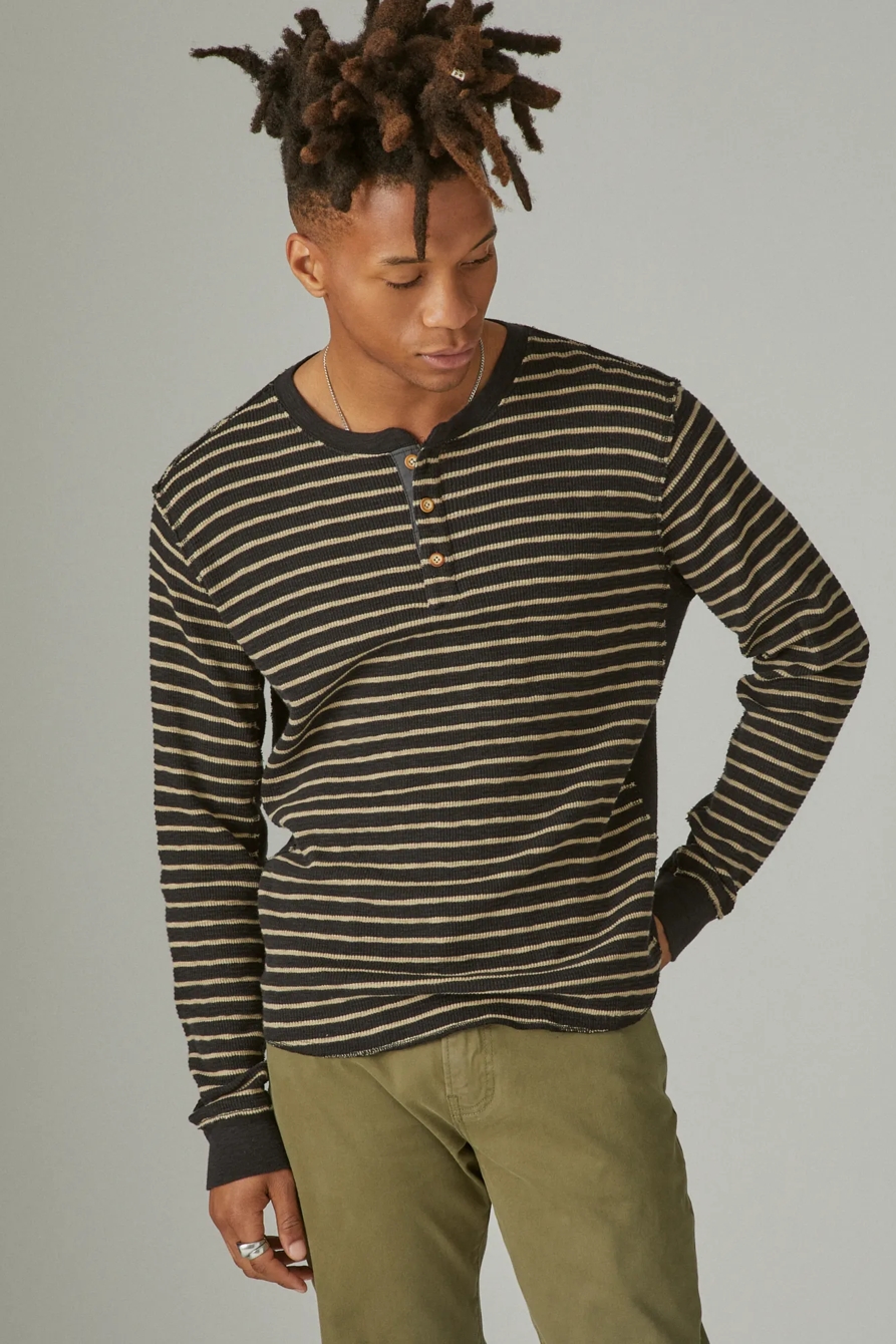 GARMENT DYE THERMAL STRIPE HENLEY, image 4
