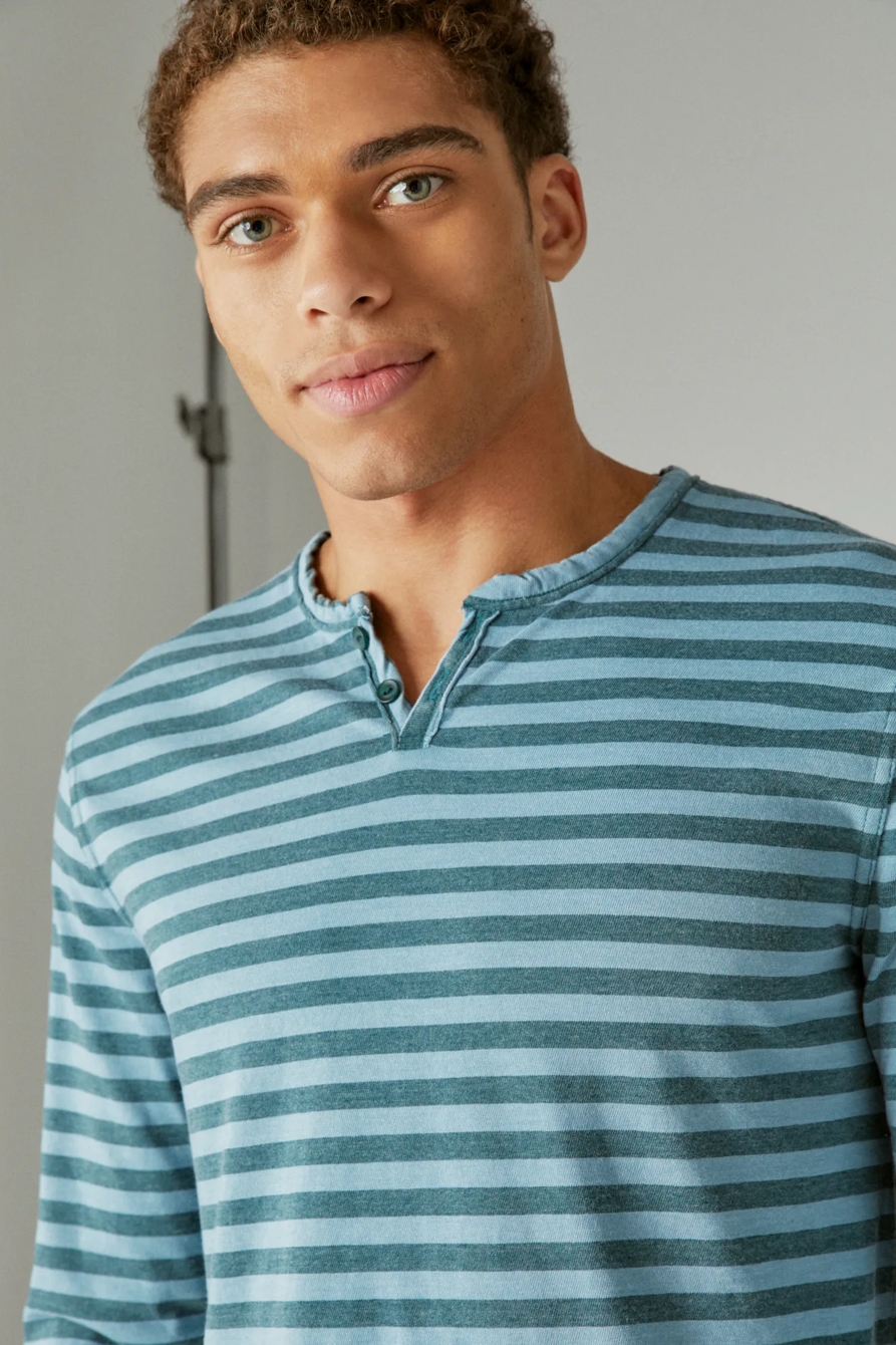 VENICE BURNOUT STRIPE LONG SLEEVE NOTCH NECK, image 3