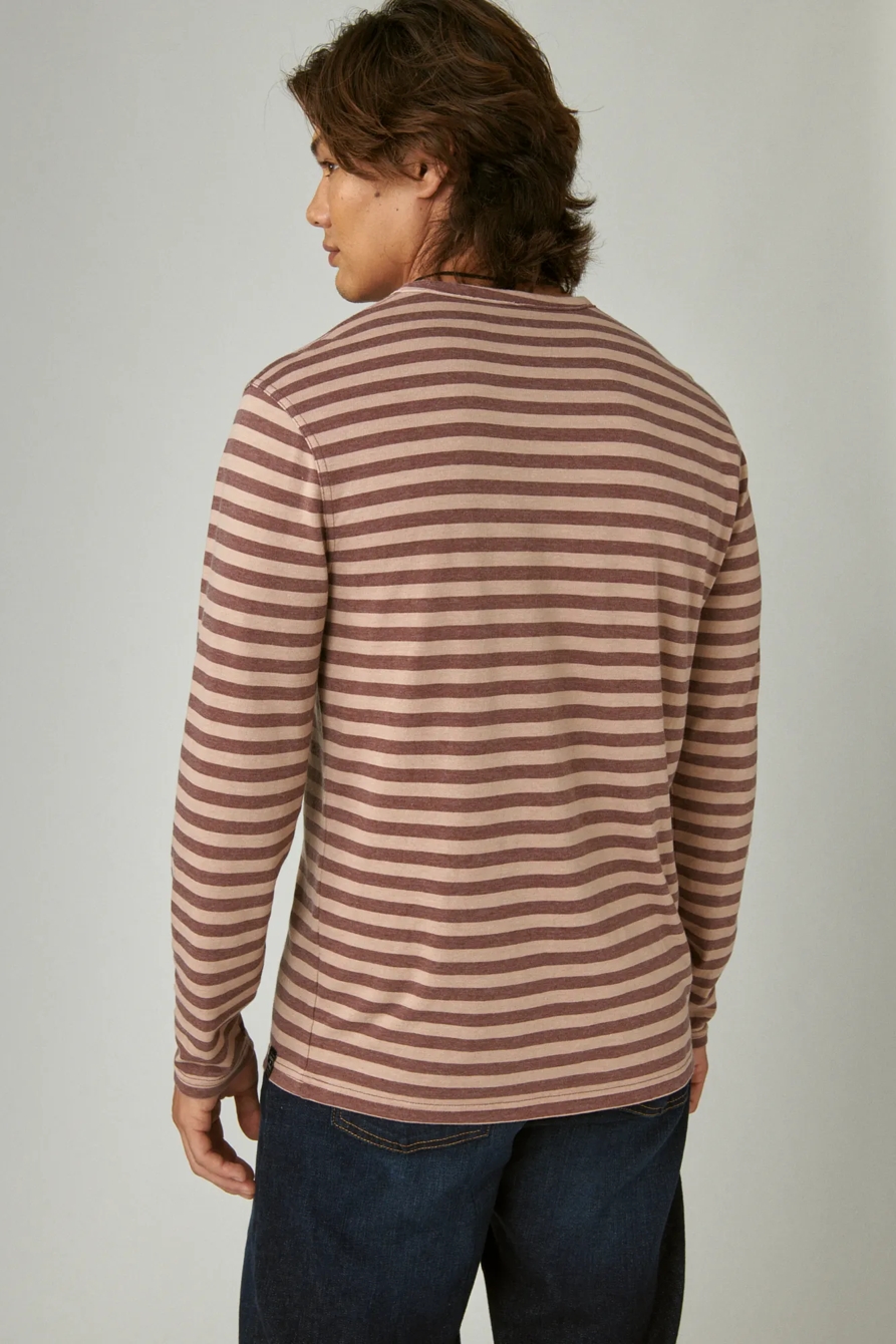 VENICE BURNOUT STRIPE LONG SLEEVE NOTCH NECK, image 3