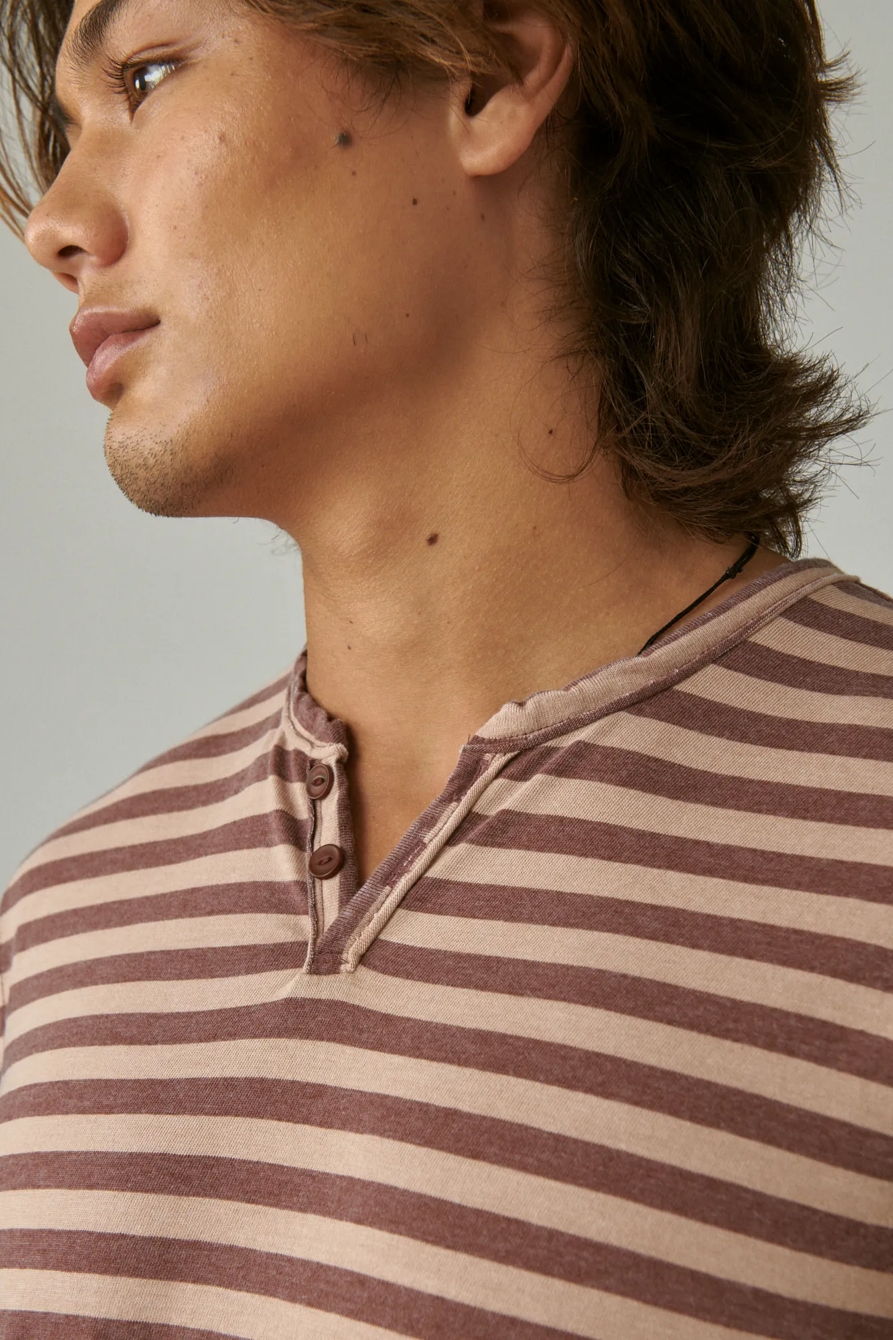 VENICE BURNOUT STRIPE LONG SLEEVE NOTCH NECK, image 4