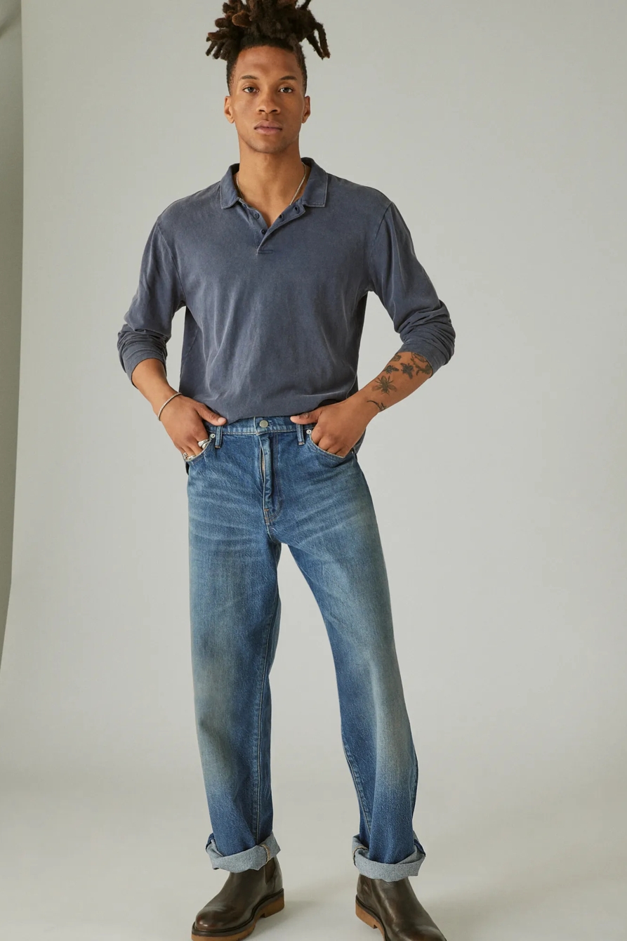 SUEDED JERSEY LONG SLEEVE POLO, image 4