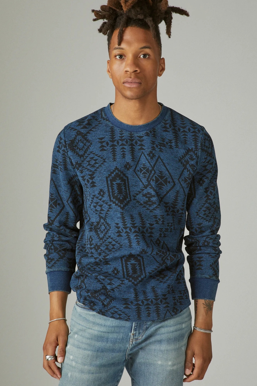 PRINTED INDIGO CREW NECK THERMAL, image 2
