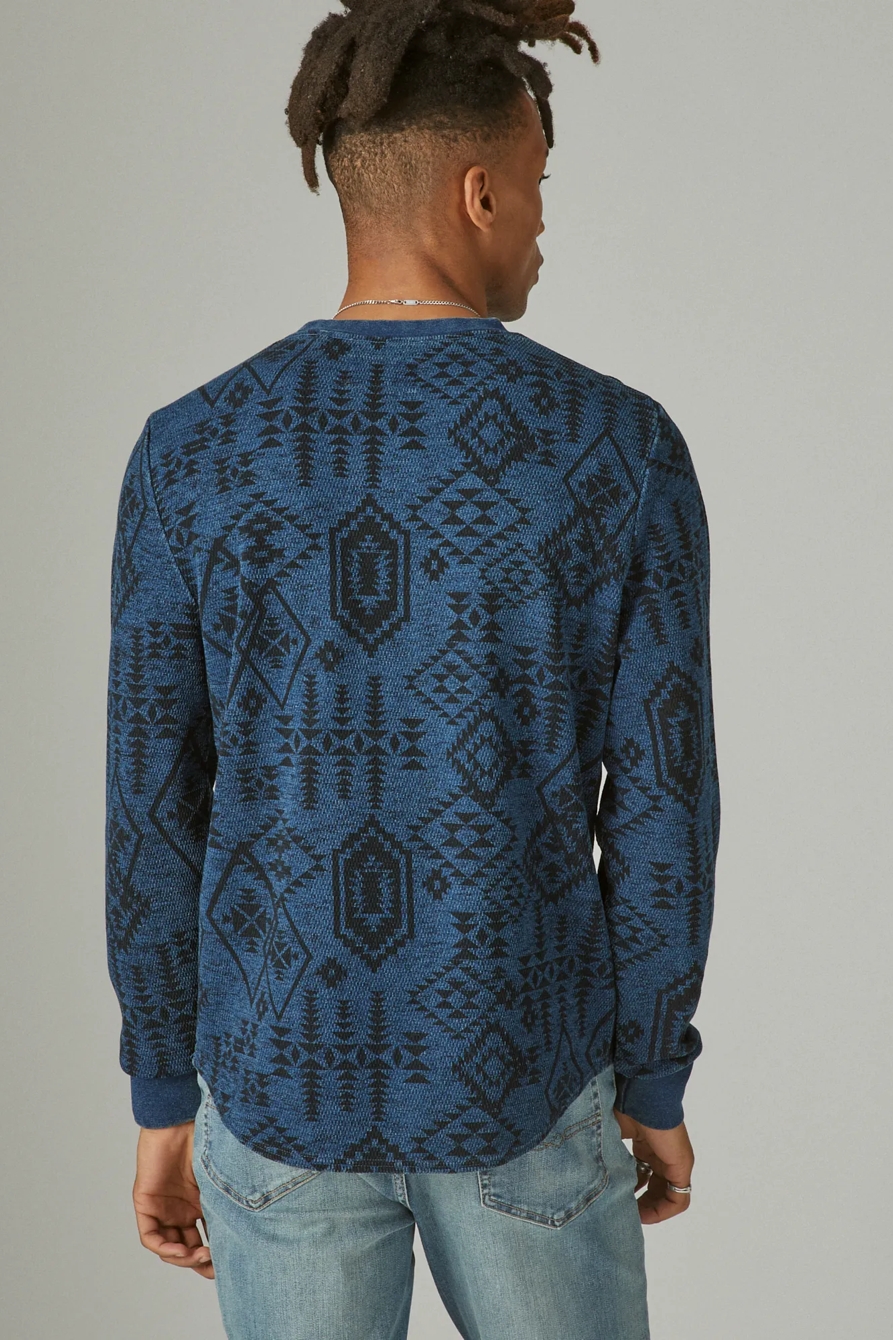 PRINTED INDIGO CREW NECK THERMAL, image 3
