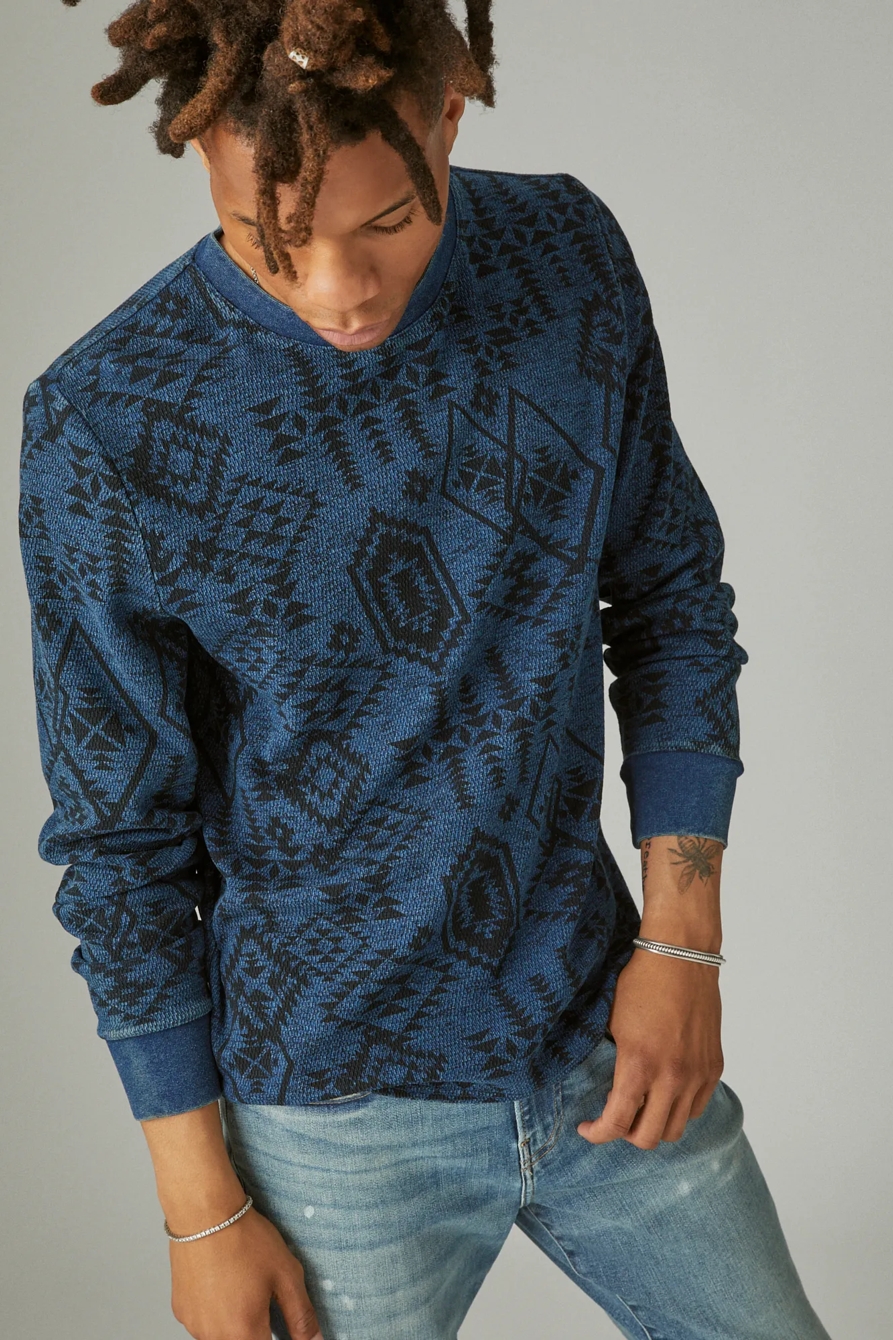 PRINTED INDIGO CREW NECK THERMAL, image 4