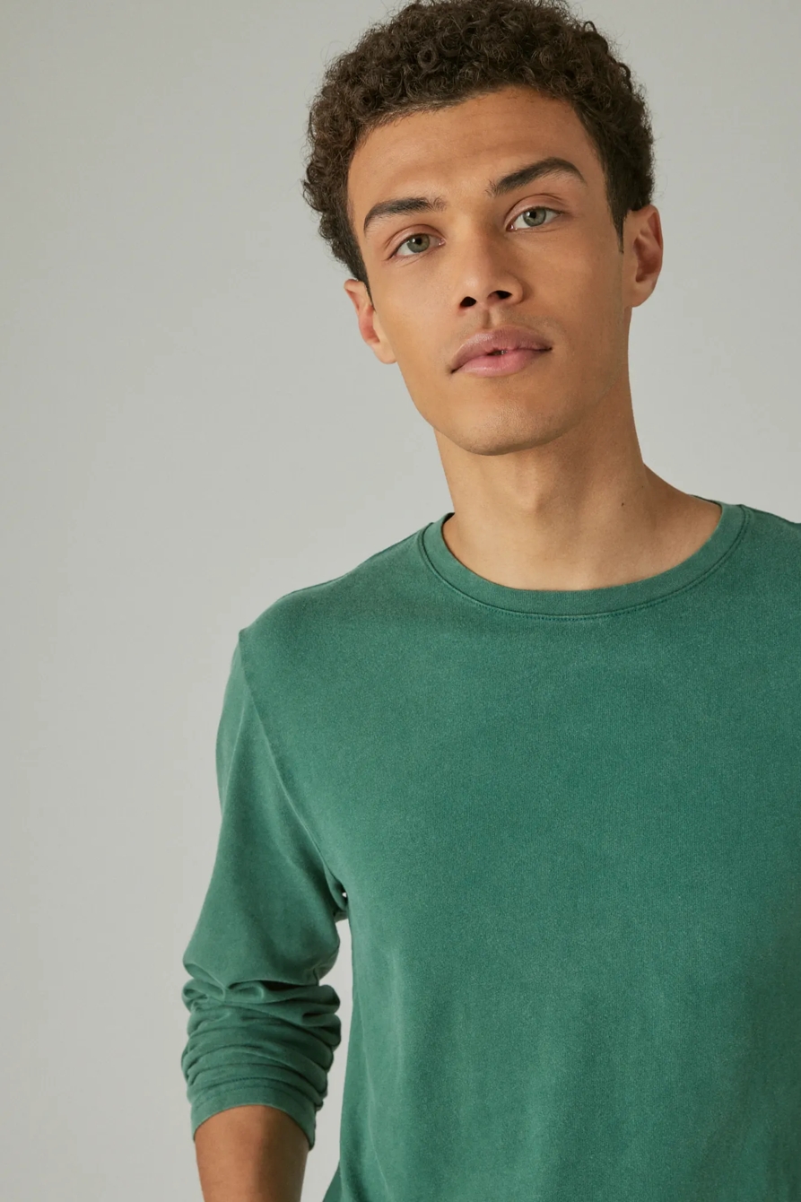 SUEDED LONG SLEEVE CREW, image 3