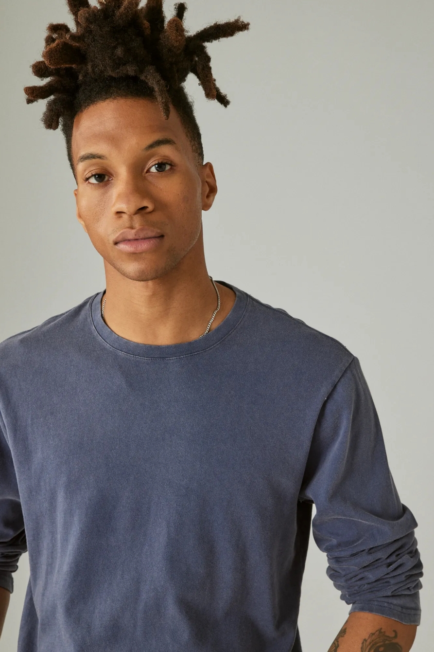 SUEDED LONG SLEEVE CREW, image 4