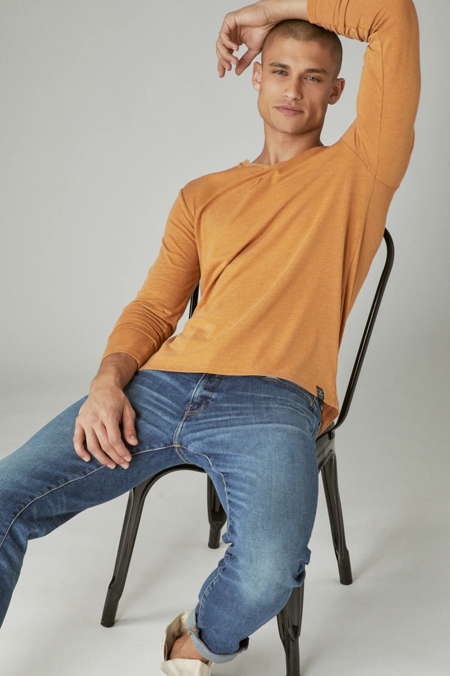 VENICE BURNOUT V-NECK LONG SLEEVE TEE, image 1