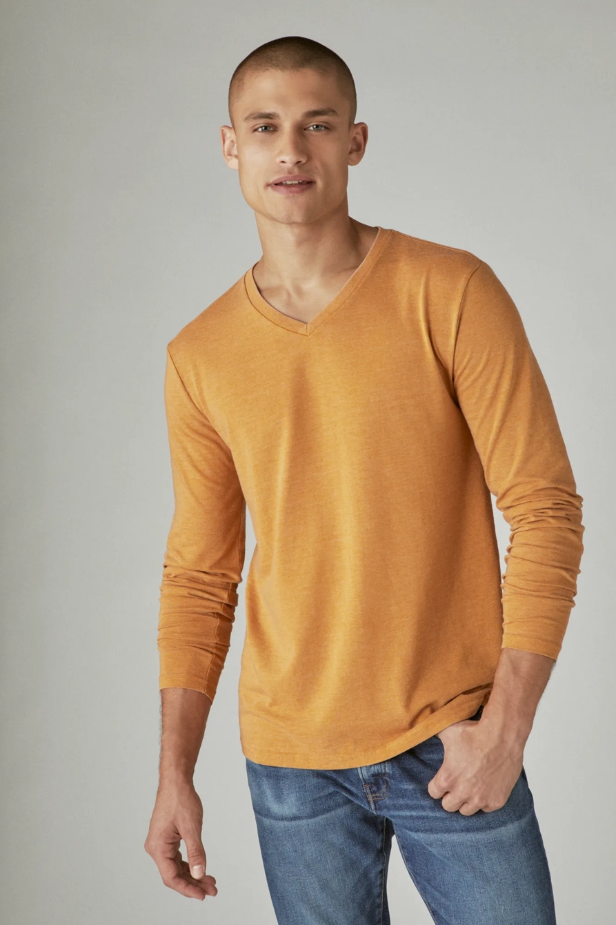 VENICE BURNOUT V-NECK LONG SLEEVE TEE, image 2