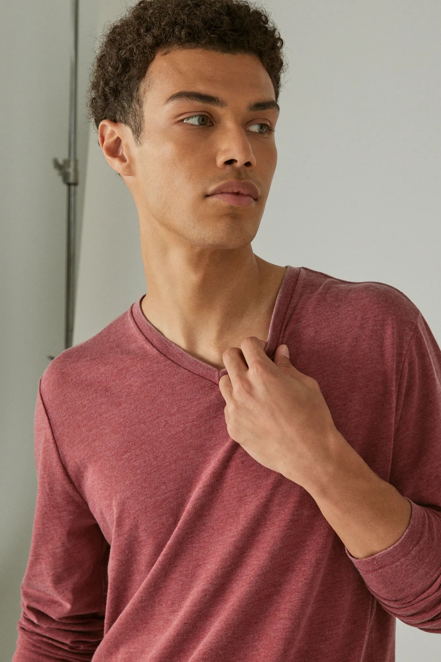 VENICE BURNOUT V-NECK LONG SLEEVE TEE, image 3