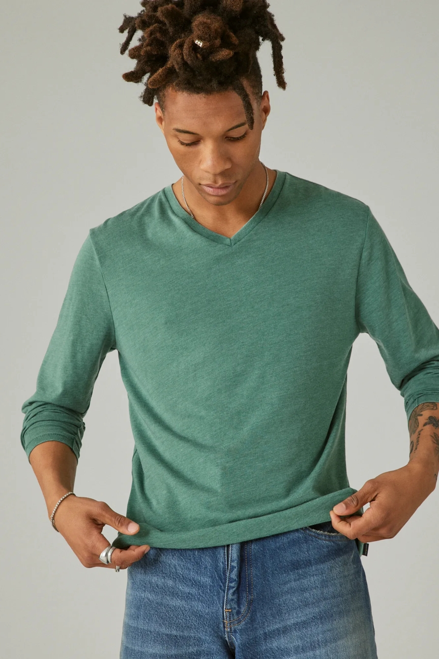 VENICE BURNOUT V-NECK LONG SLEEVE TEE, image 4