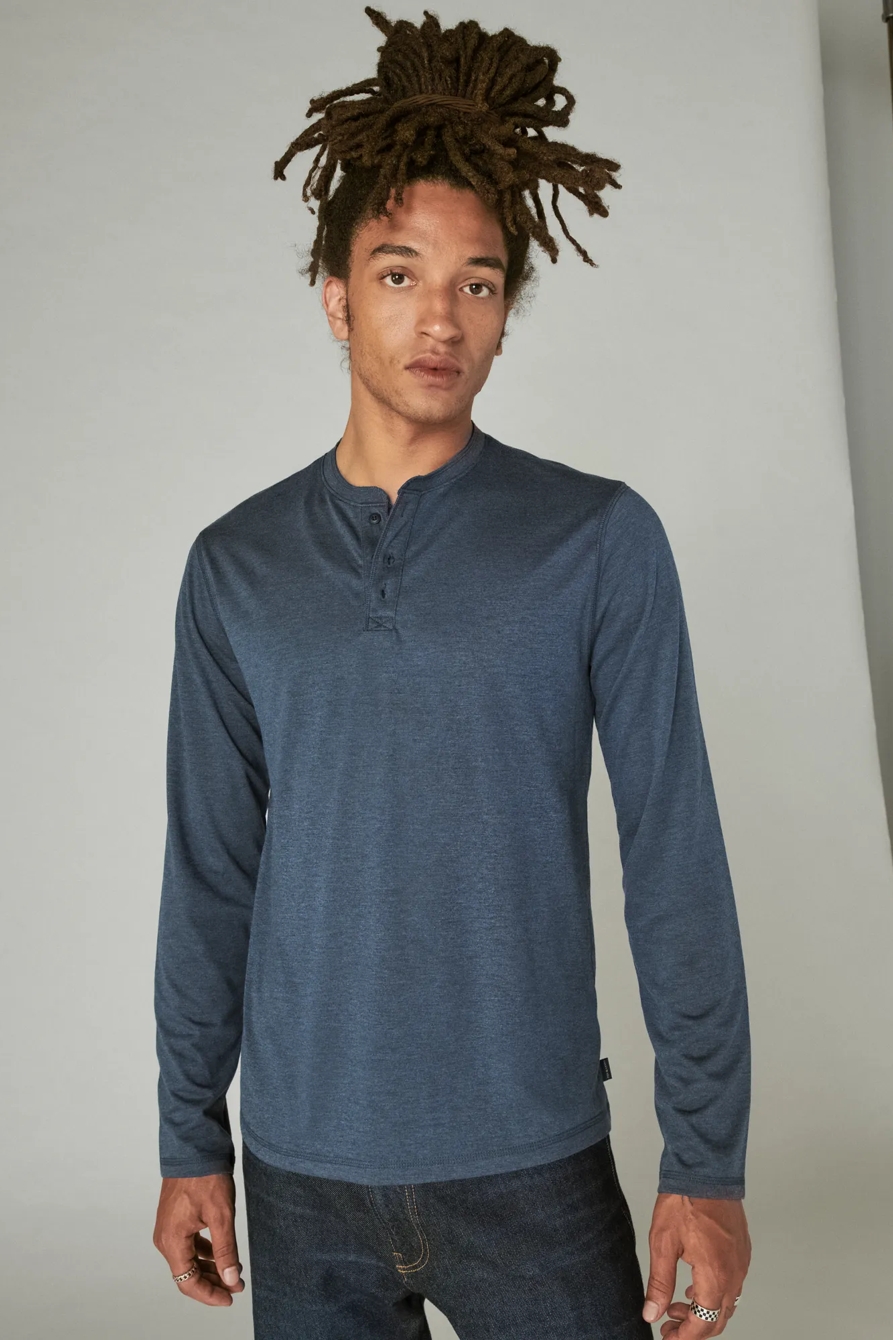 TENCEL LONG SLEEVE HENLEY, image 1