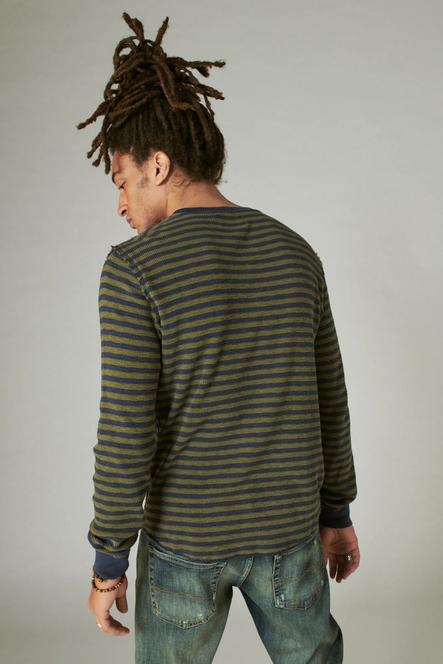 GARMENT DYE STRIPE CREW NECK THERMAL, image 3