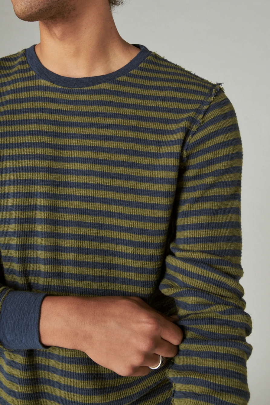 GARMENT DYE STRIPE CREW NECK THERMAL, image 4