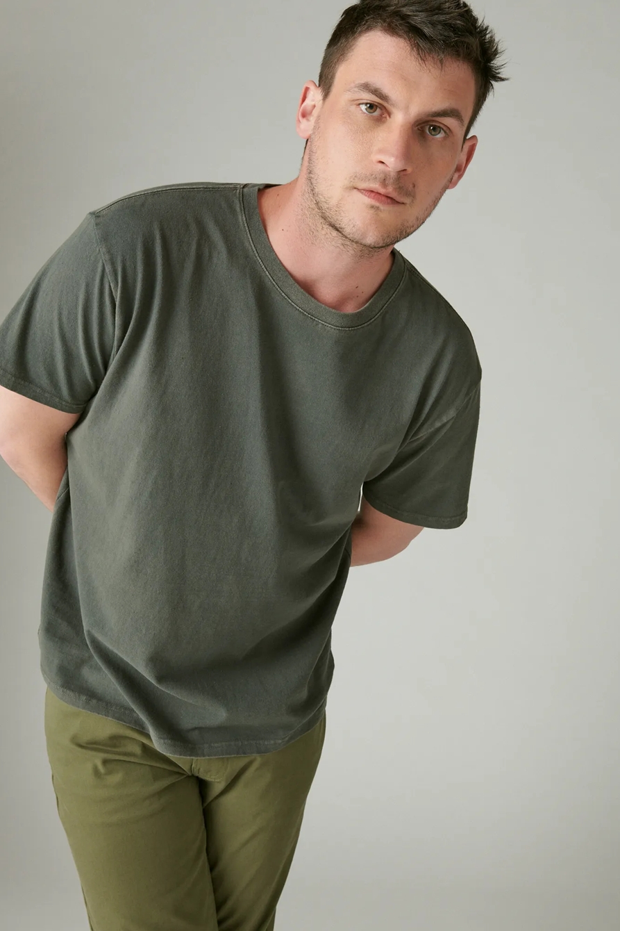WASHED COTTON SHORT SLEEVE CREW NECK TEE, image 1