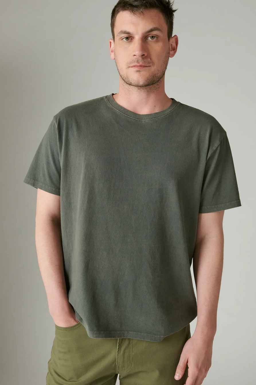 WASHED COTTON SHORT SLEEVE CREW NECK TEE, image 2