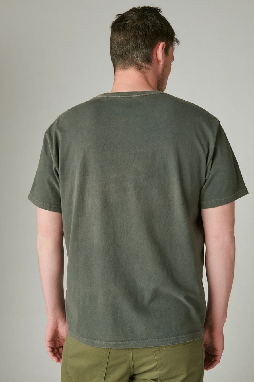WASHED COTTON SHORT SLEEVE CREW NECK TEE, image 3