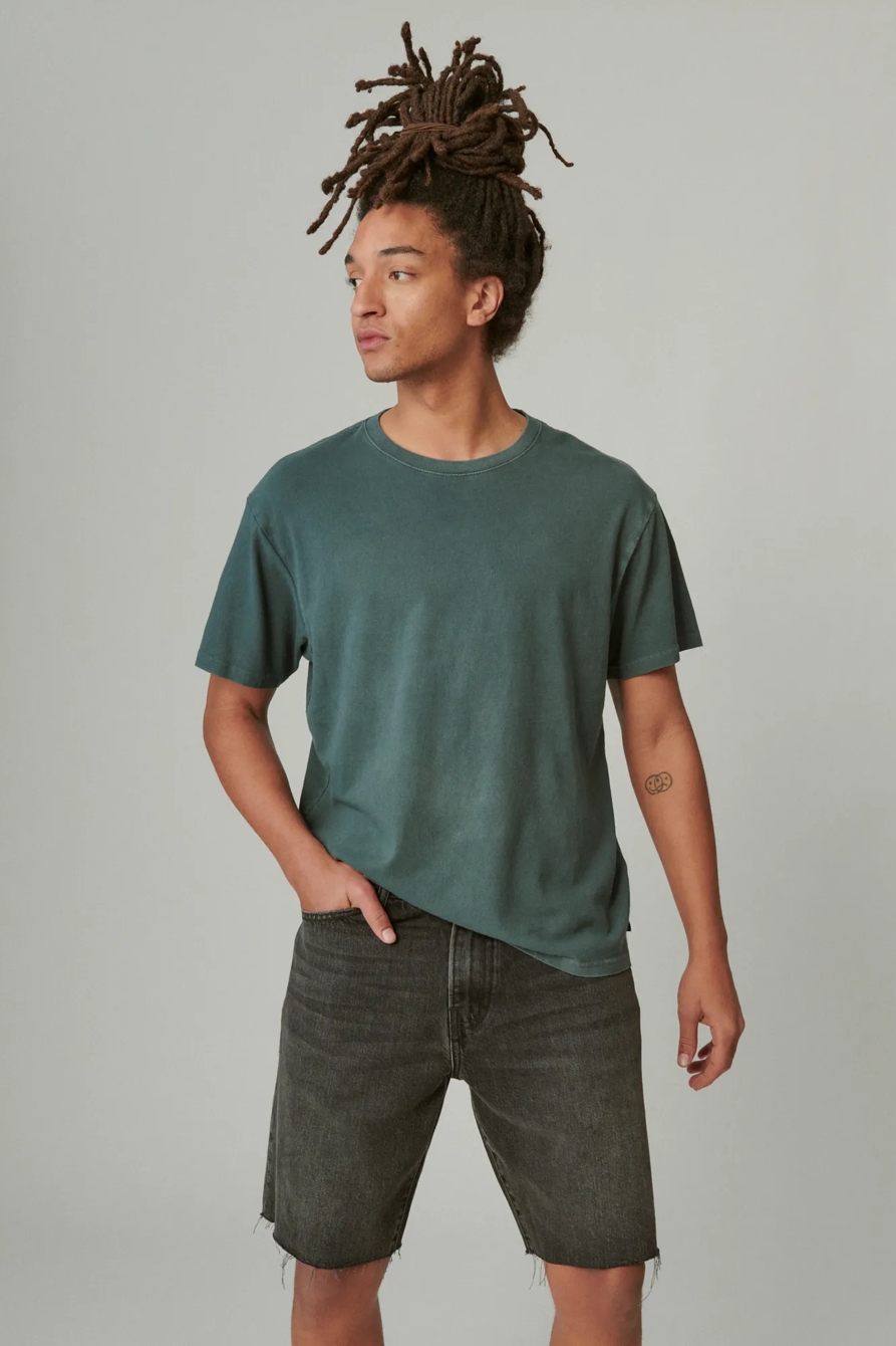 WASHED COTTON SHORT SLEEVE CREW NECK TEE, image 2