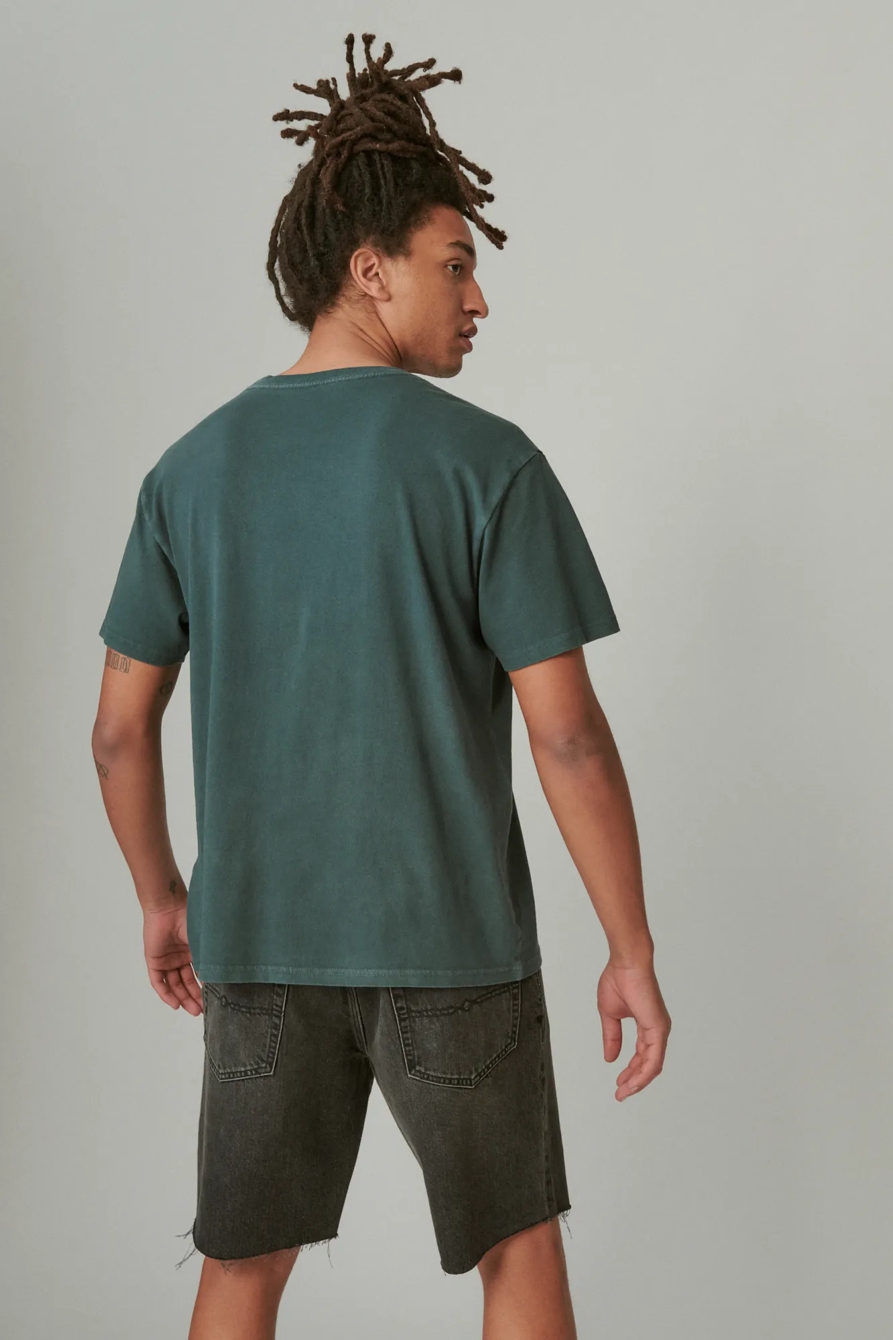 WASHED COTTON SHORT SLEEVE CREW NECK TEE, image 3