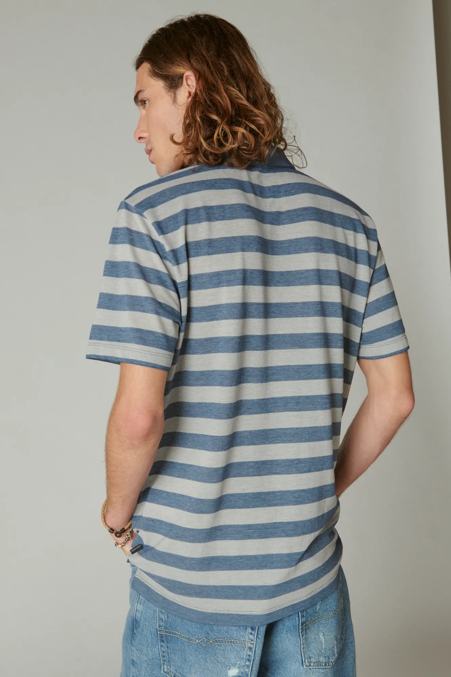 VENICE BURNOUT STRIPE PIQUE SHORT SLEEVE POLO, image 4