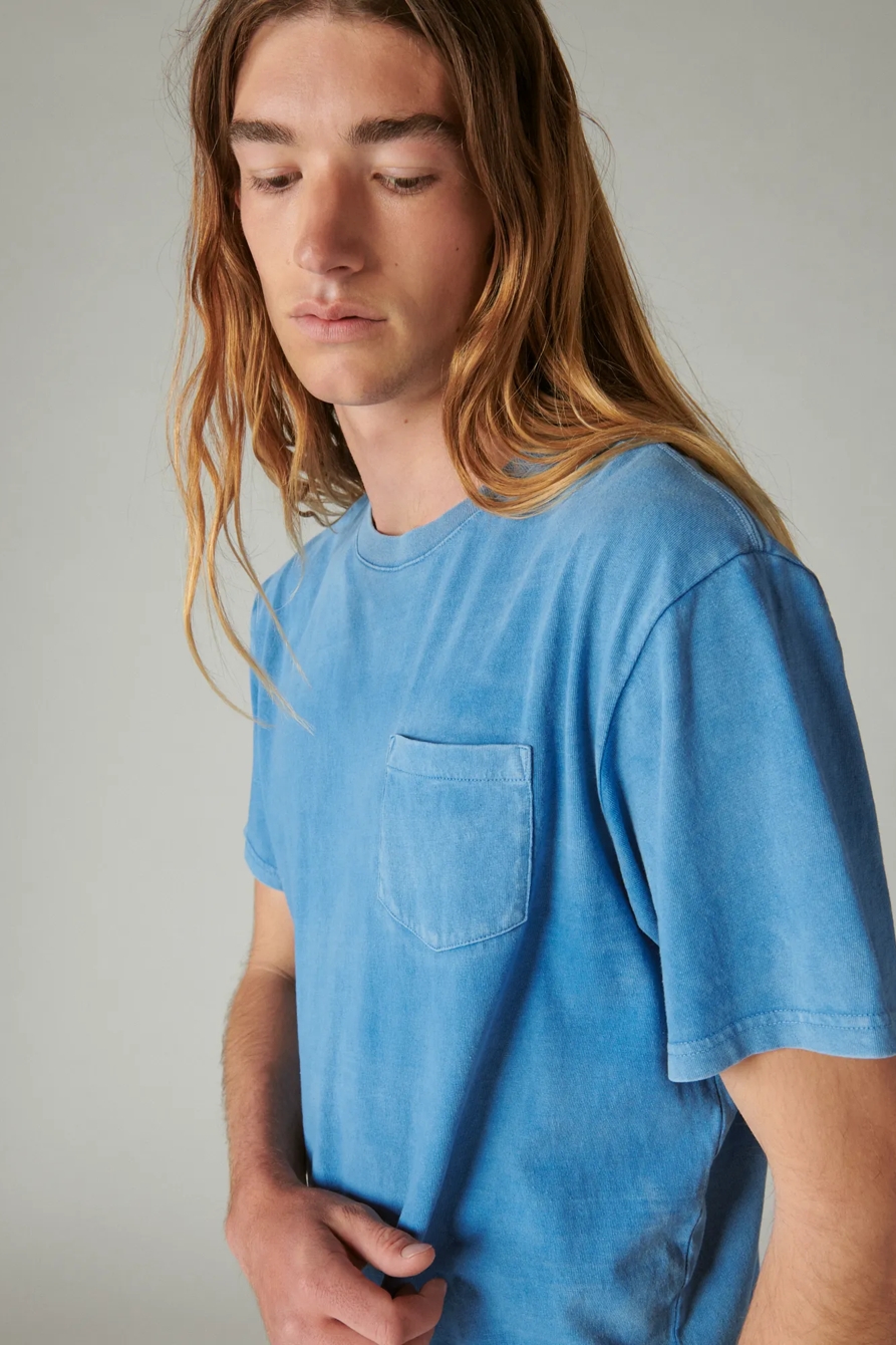 WASHED COTTON SHORT SLEEVE POCKET CREW NECK TEE, image 2