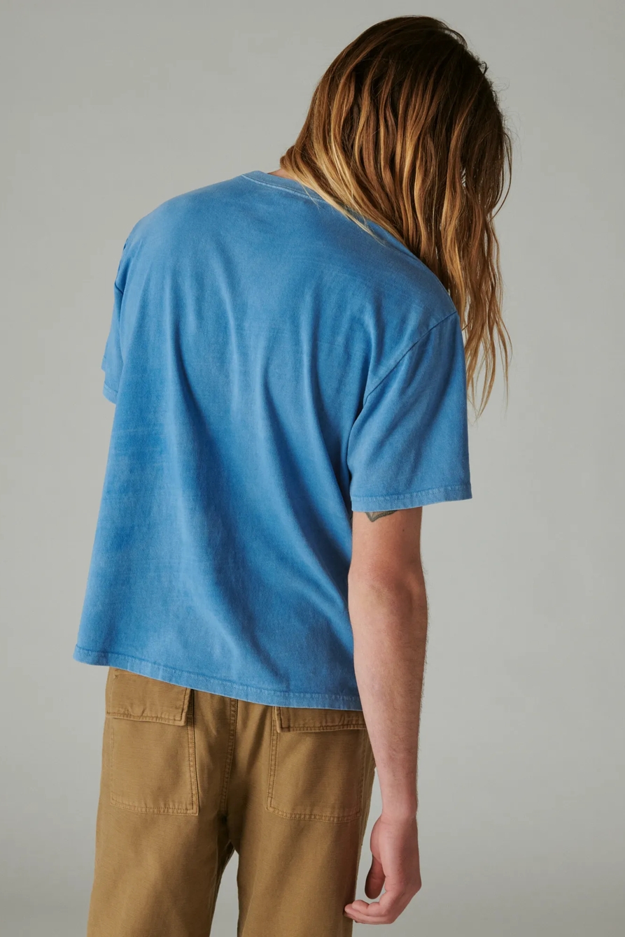 WASHED COTTON SHORT SLEEVE POCKET CREW NECK TEE, image 3
