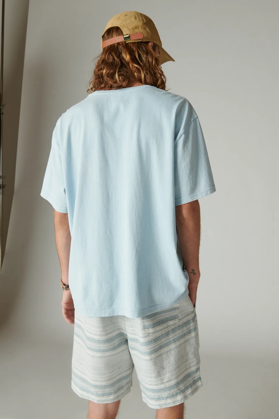 WASHED COTTON SHORT SLEEVE POCKET CREW NECK TEE, image 4