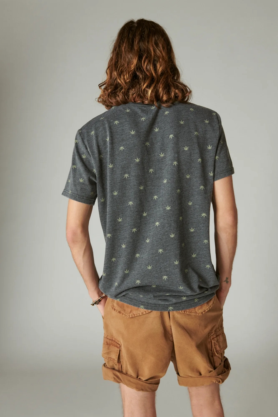 VENICE BURNOUT LEAF PRINT CREW NECK TEE, image 3