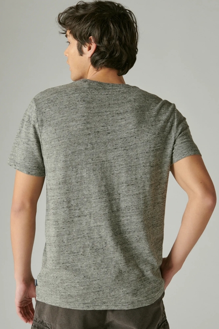 LINEN SHORT SLEEVE POCKET CREW NECK TEE, image 3