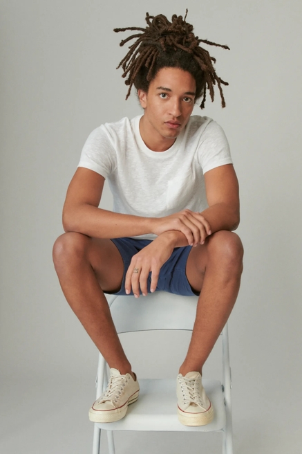 LINEN SHORT SLEEVE POCKET CREW NECK TEE, image 1