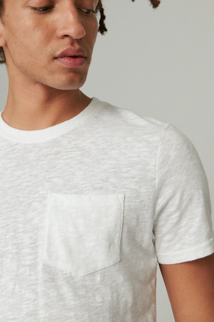 LINEN SHORT SLEEVE POCKET CREW NECK TEE, image 2