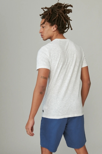 LINEN SHORT SLEEVE POCKET CREW NECK TEE, image 4