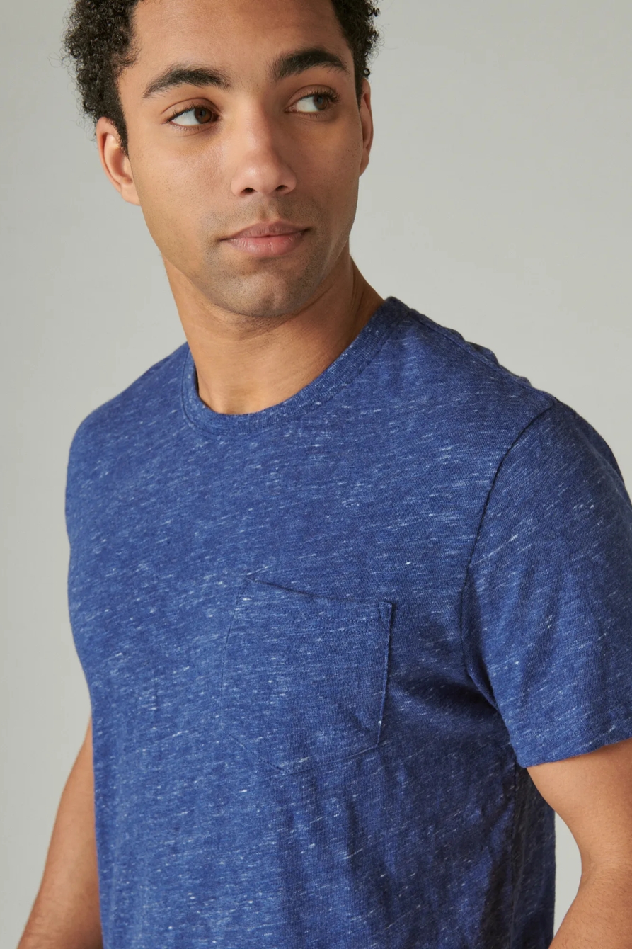 LINEN SHORT SLEEVE POCKET CREW NECK TEE, image 2