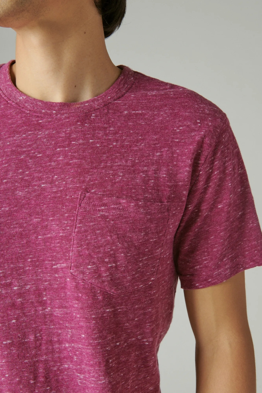 LINEN SHORT SLEEVE POCKET CREW NECK TEE, image 3