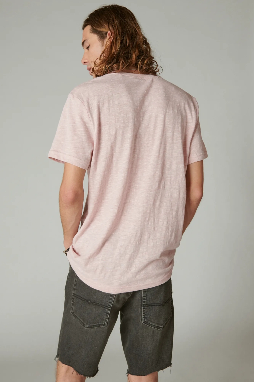 LINEN SHORT SLEEVE POCKET CREW NECK TEE, image 4