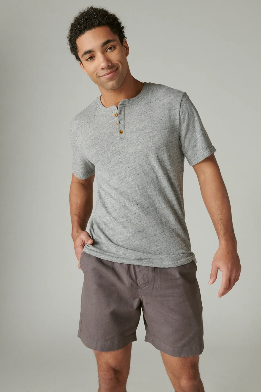 LINEN SHORT SLEEVE HENLEY, image 2