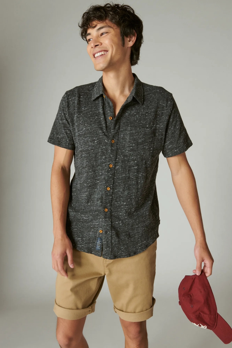 LINEN SHORT SLEEVE BUTTON UP SHIRT, image 2