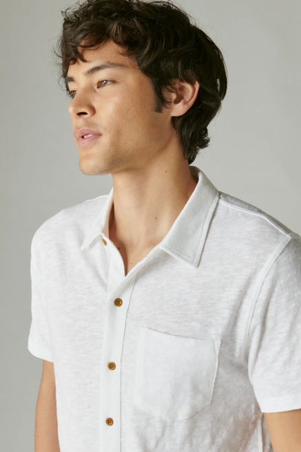 LINEN SHORT SLEEVE BUTTON UP SHIRT, image 2