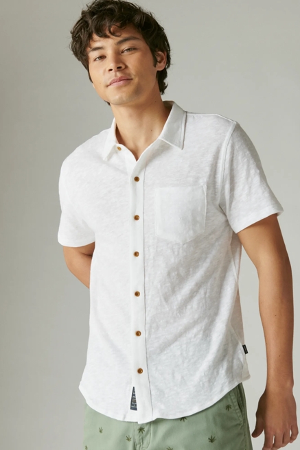 LINEN SHORT SLEEVE BUTTON UP SHIRT, image 3