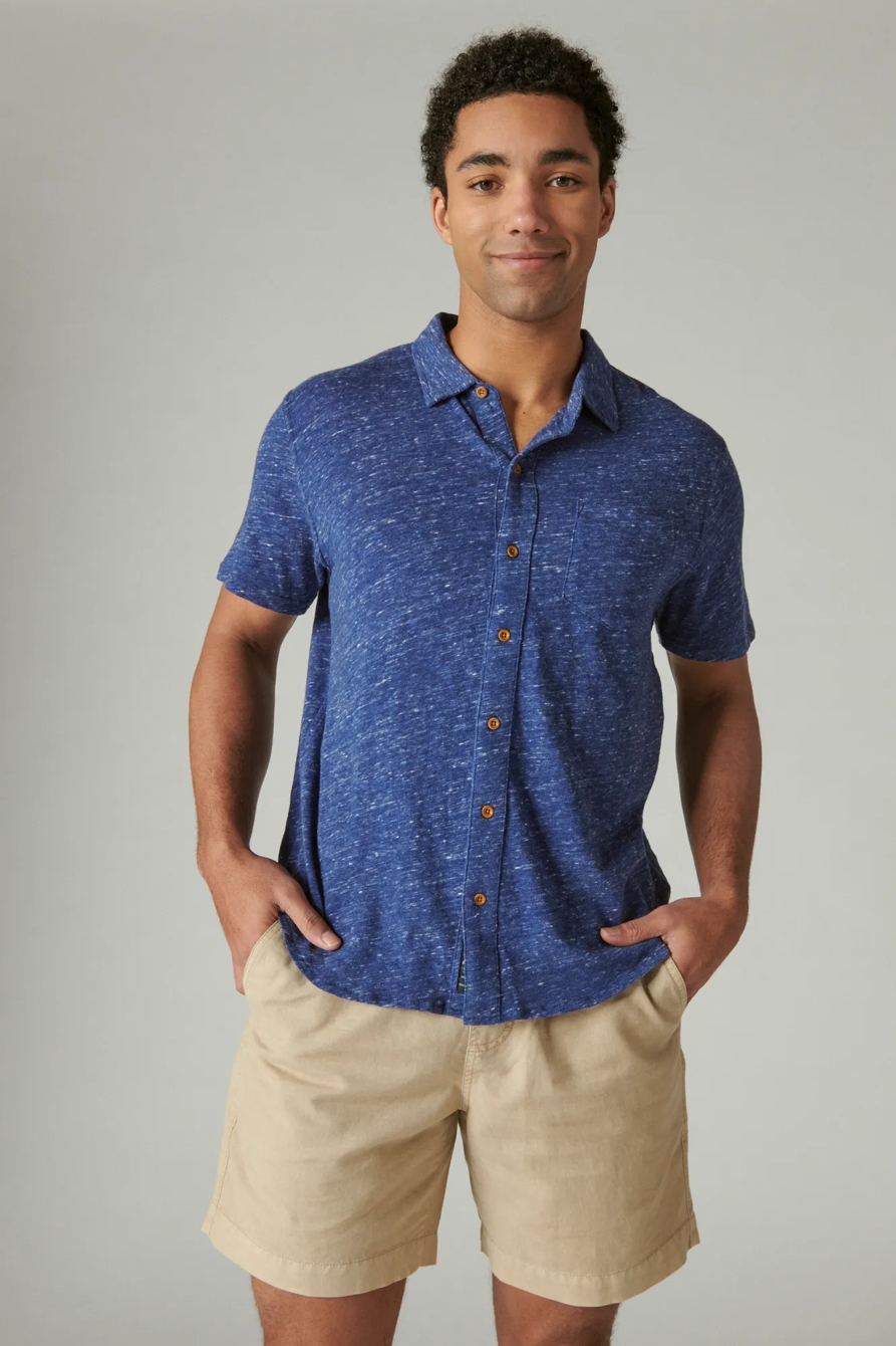 LINEN SHORT SLEEVE BUTTON UP SHIRT, image 2