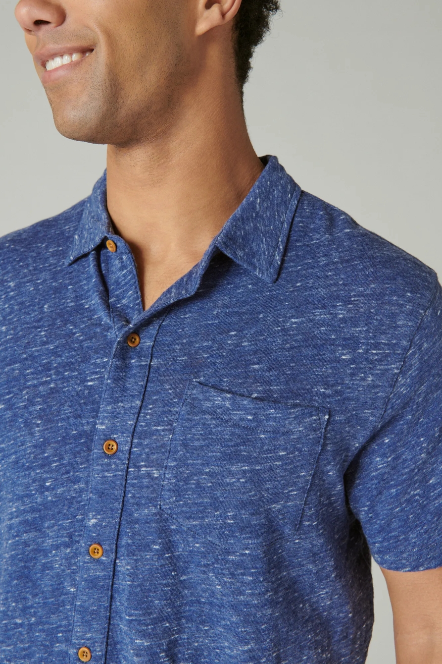 LINEN SHORT SLEEVE BUTTON UP SHIRT, image 4
