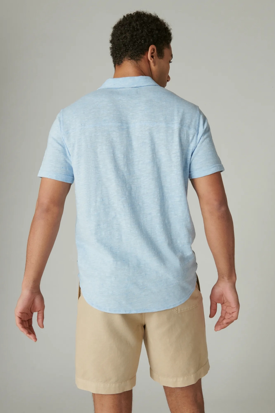 LINEN SHORT SLEEVE BUTTON UP SHIRT, image 3