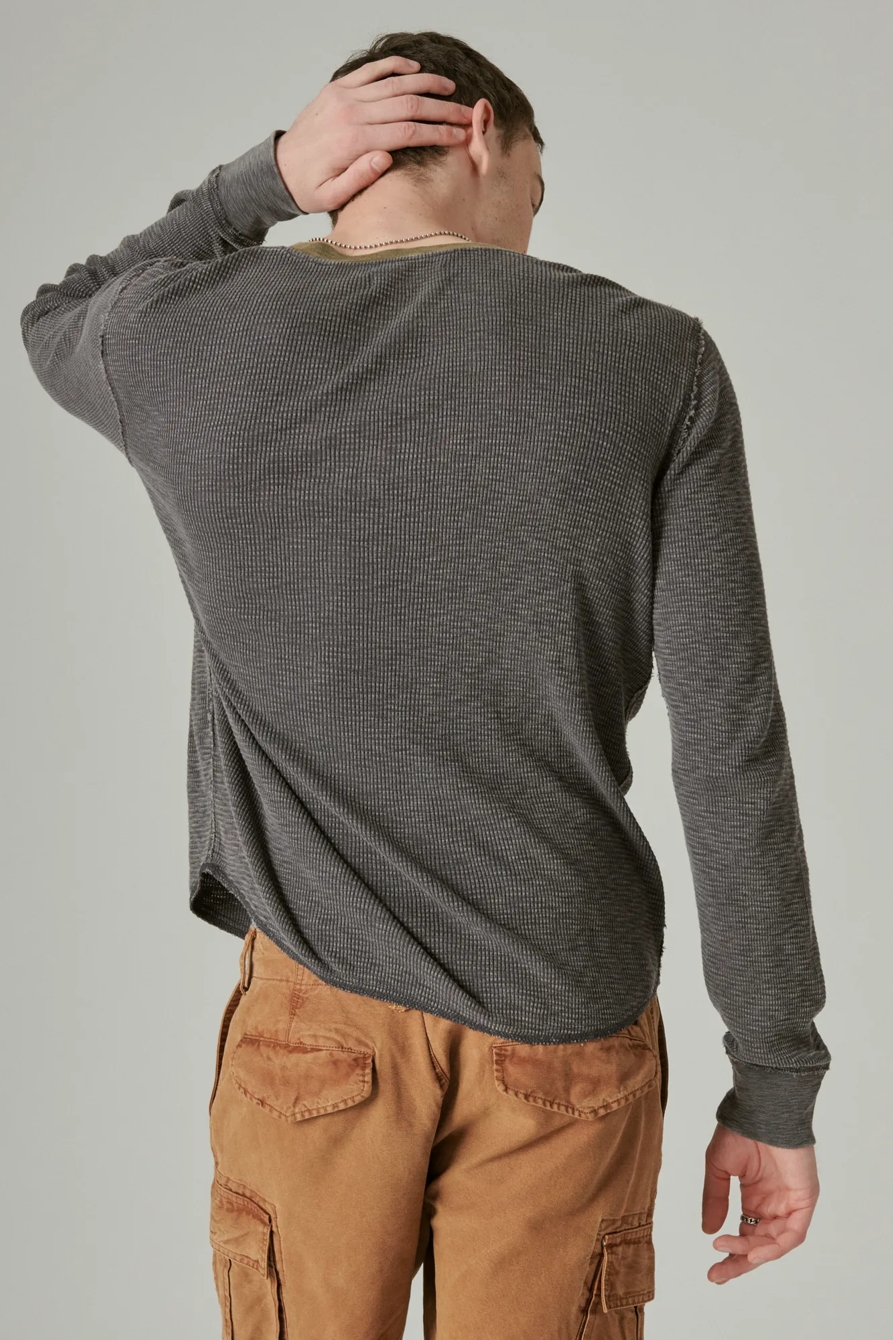 ACID WASH THERMAL HENLEY W/ CONTRAST PLACKET, image 4