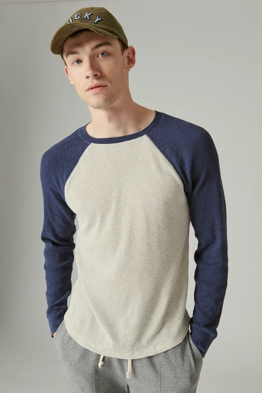 ACID WASH COLORBLOCK THERMAL CREW, image 1