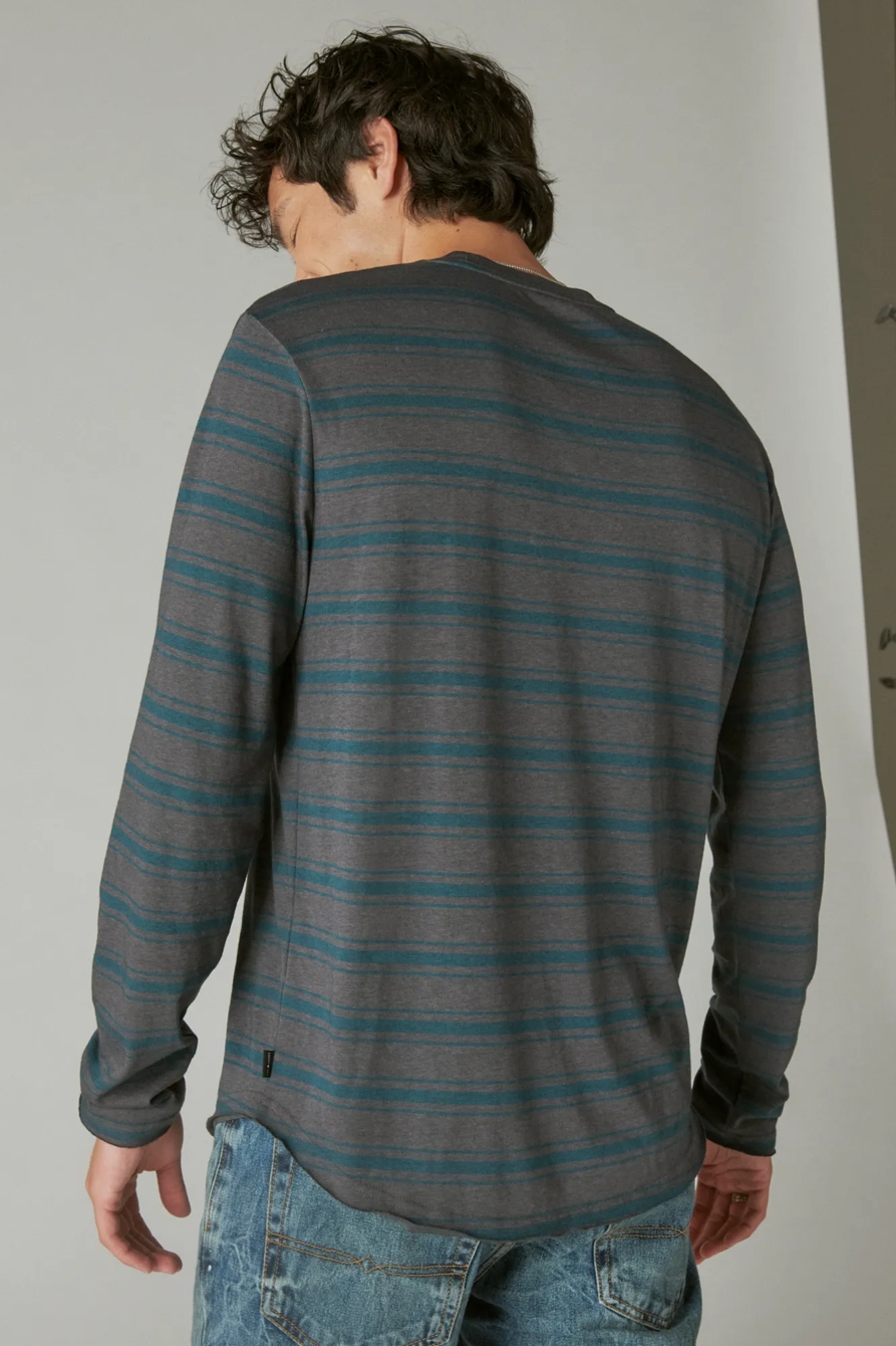 VENICE BURNOUT LONG SLEEVE STRIPE CREW NECK, image 3