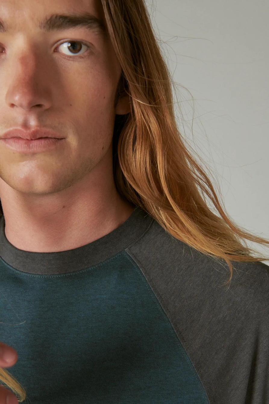 VENICE BURNOUT LONG SLEEVE COLOR BLOCK CREW NECK, image 4