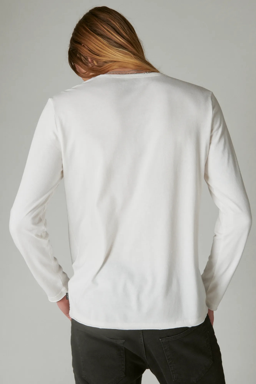 VENICE BURNOUT LONG SLEEVE V NECK, image 3