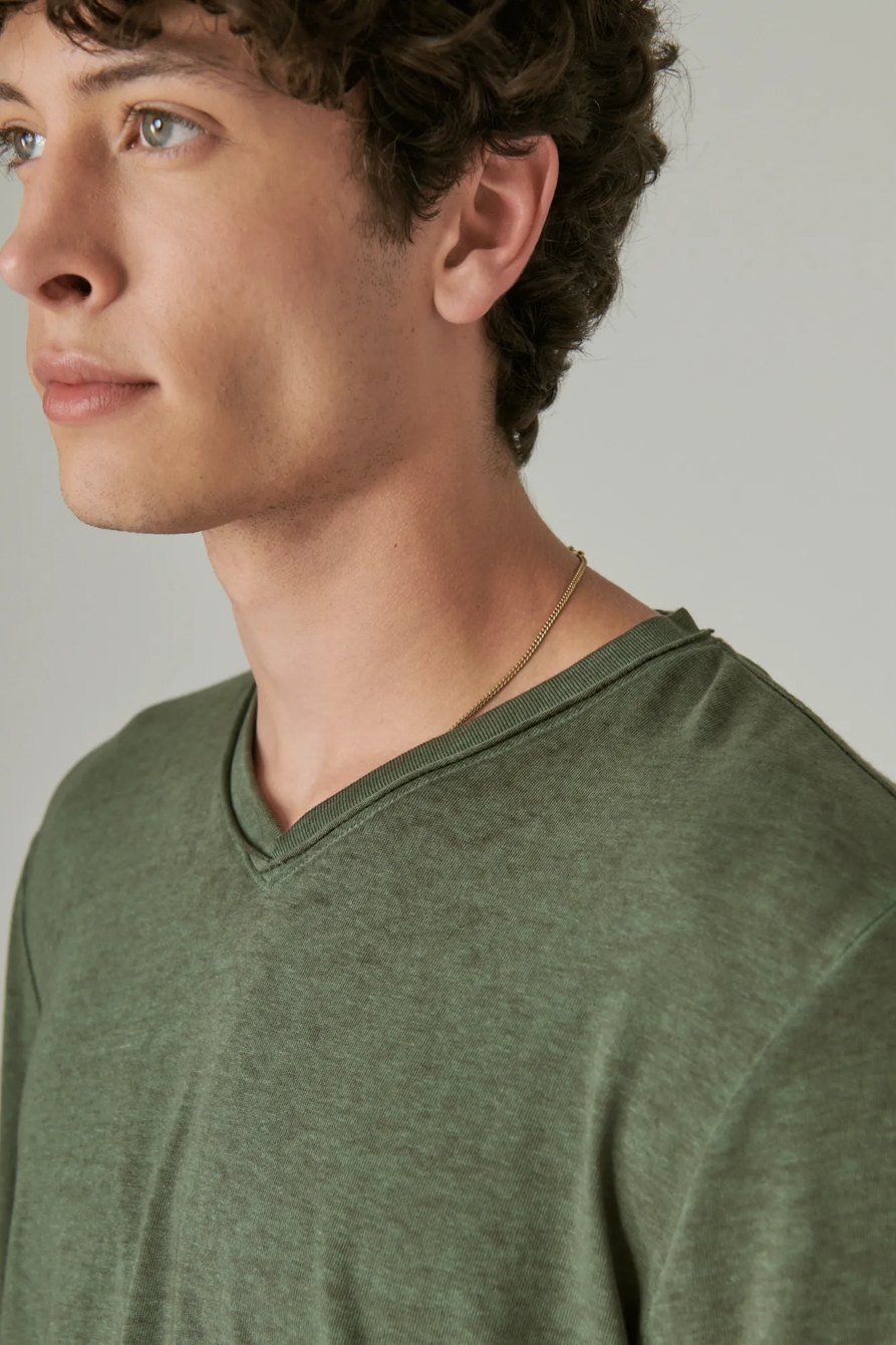 VENICE BURNOUT LONG SLEEVE V NECK, image 2