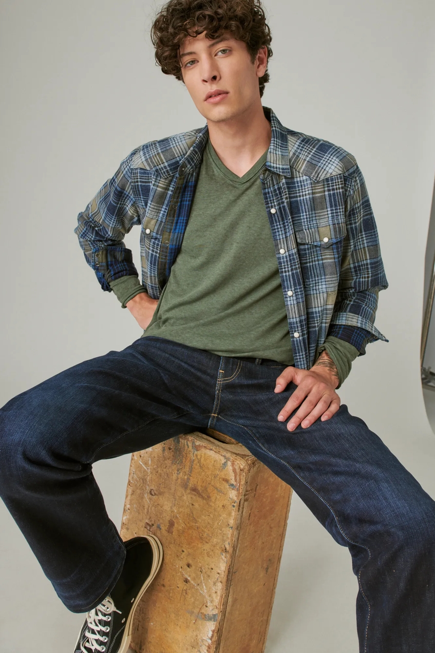 VENICE BURNOUT LONG SLEEVE V NECK, image 4