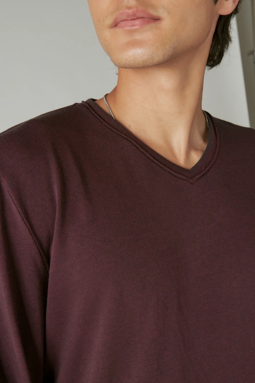 VENICE BURNOUT LONG SLEEVE V NECK, image 2